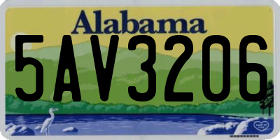 AL license plate 5AV3206