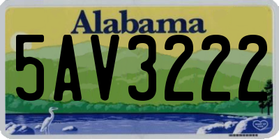 AL license plate 5AV3222