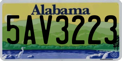 AL license plate 5AV3223