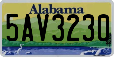 AL license plate 5AV3230