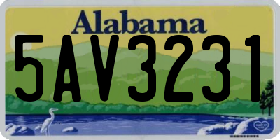 AL license plate 5AV3231