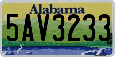 AL license plate 5AV3233