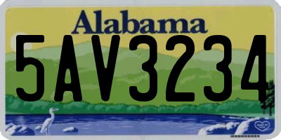 AL license plate 5AV3234