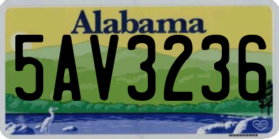 AL license plate 5AV3236