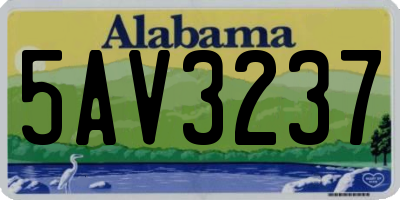 AL license plate 5AV3237