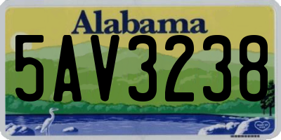 AL license plate 5AV3238
