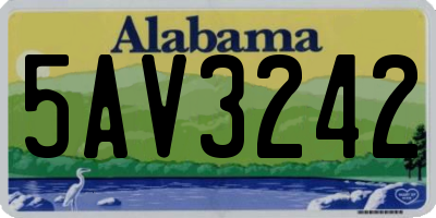 AL license plate 5AV3242