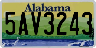 AL license plate 5AV3243