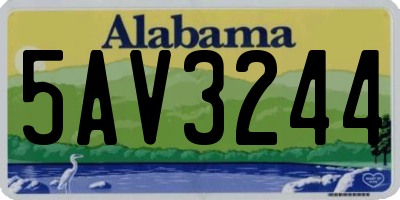 AL license plate 5AV3244