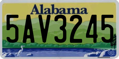 AL license plate 5AV3245