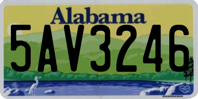 AL license plate 5AV3246