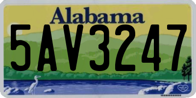 AL license plate 5AV3247