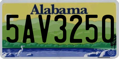 AL license plate 5AV3250