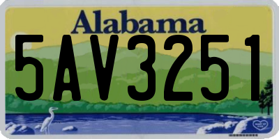 AL license plate 5AV3251