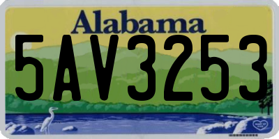 AL license plate 5AV3253