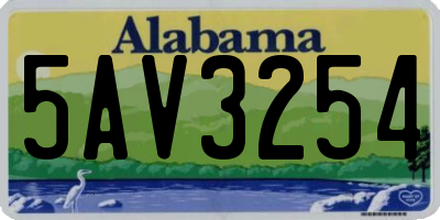 AL license plate 5AV3254