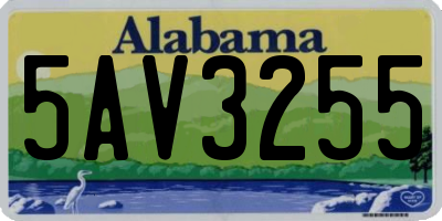 AL license plate 5AV3255
