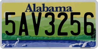 AL license plate 5AV3256