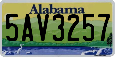 AL license plate 5AV3257