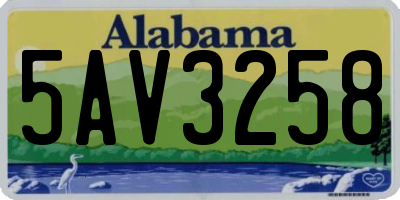 AL license plate 5AV3258
