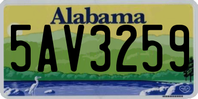 AL license plate 5AV3259