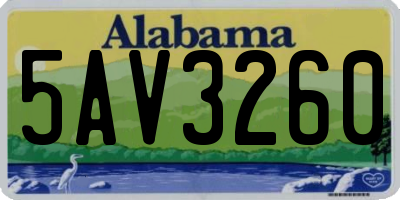 AL license plate 5AV3260