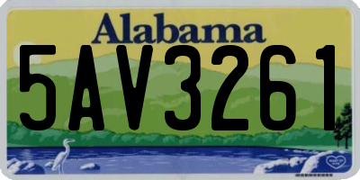AL license plate 5AV3261