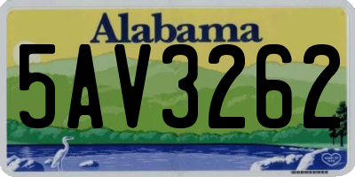 AL license plate 5AV3262