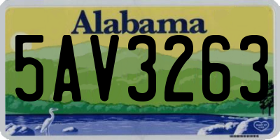 AL license plate 5AV3263