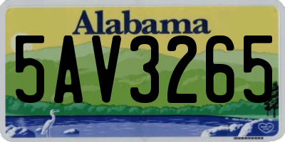 AL license plate 5AV3265