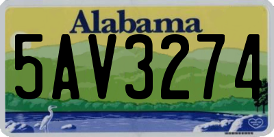 AL license plate 5AV3274