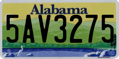 AL license plate 5AV3275