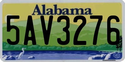 AL license plate 5AV3276