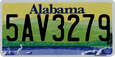 AL license plate 5AV3279