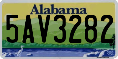 AL license plate 5AV3282