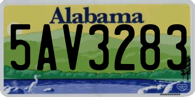 AL license plate 5AV3283