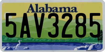 AL license plate 5AV3285