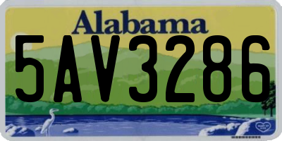 AL license plate 5AV3286