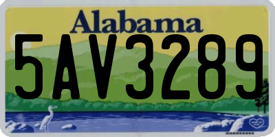 AL license plate 5AV3289