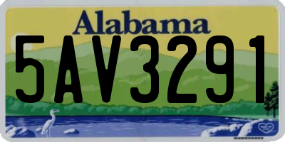 AL license plate 5AV3291
