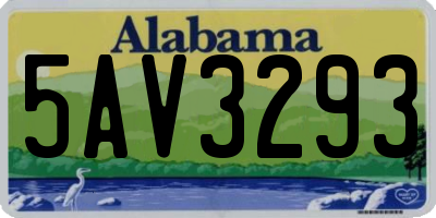 AL license plate 5AV3293