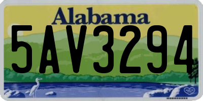 AL license plate 5AV3294