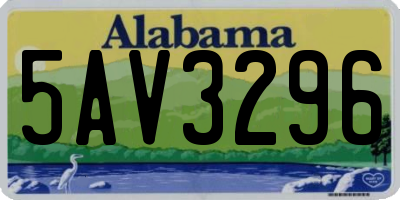 AL license plate 5AV3296