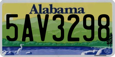 AL license plate 5AV3298
