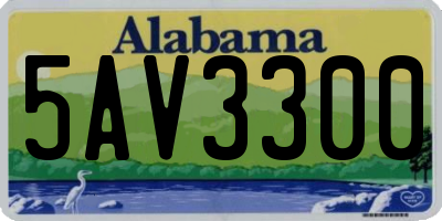 AL license plate 5AV3300