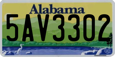 AL license plate 5AV3302