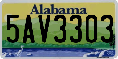 AL license plate 5AV3303