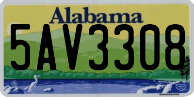 AL license plate 5AV3308