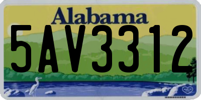 AL license plate 5AV3312