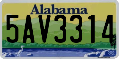 AL license plate 5AV3314